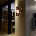 One Bulb Wall Lamp with Lantern Shade Clear Glass Coast Bedroom Wall Lamp in Black/Antique Brass/Aged Copper with Mermaid