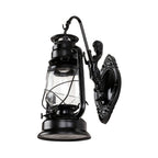 One Bulb Wall Lamp with Lantern Shade Clear Glass Coast Bedroom Wall Lamp in Black/Antique Brass/Aged Copper with Mermaid