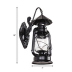 Kerosene Clear Glass Wall Lamp Coast Single Bulb Living Room Sconces Lamp in Black/Antique Brass