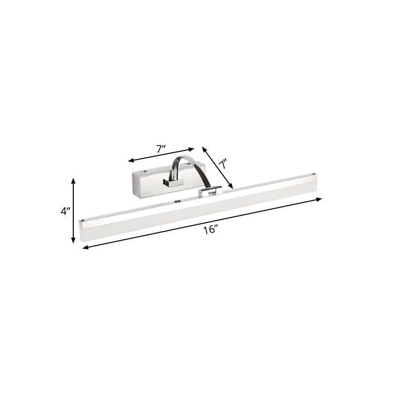 Acrylic Slim Vanity Light Contemporary Style LED Chrome Finish Wall Lamp for Bathroom, 16"/19.5" Diameter