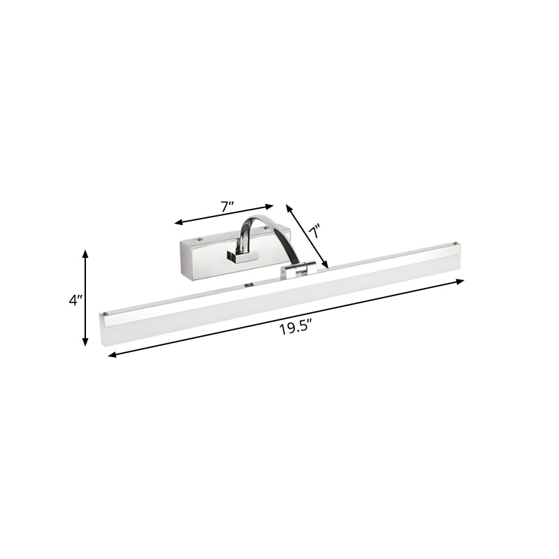 Acrylic Slim Vanity Light Contemporary Style LED Chrome Finish Wall Lamp for Bathroom, 16"/19.5" Diameter