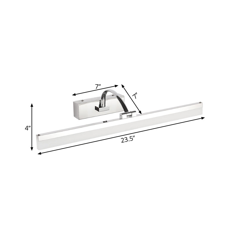 Acrylic Slim Vanity Light Contemporary Style LED Chrome Finish Wall Lamp for Bathroom, 16"/19.5" Diameter