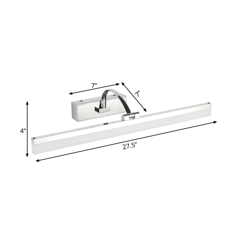 Acrylic Slim Vanity Light Contemporary Style LED Chrome Finish Wall Lamp for Bathroom, 16"/19.5" Diameter