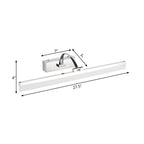 Acrylic Slim Vanity Light Contemporary Style LED Chrome Finish Wall Lamp for Bathroom, 16"/19.5" Diameter