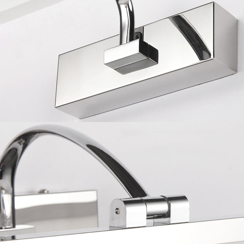 Acrylic Slim Vanity Light Contemporary Style LED Chrome Finish Wall Lamp for Bathroom, 16"/19.5" Diameter