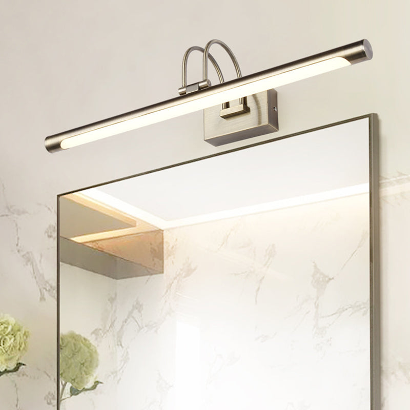 Metallic Arch Wall Light Modern Stylish 16.5"/20.5" W LED Nickel-Finish Wall Lamp with Acrylic Shade
