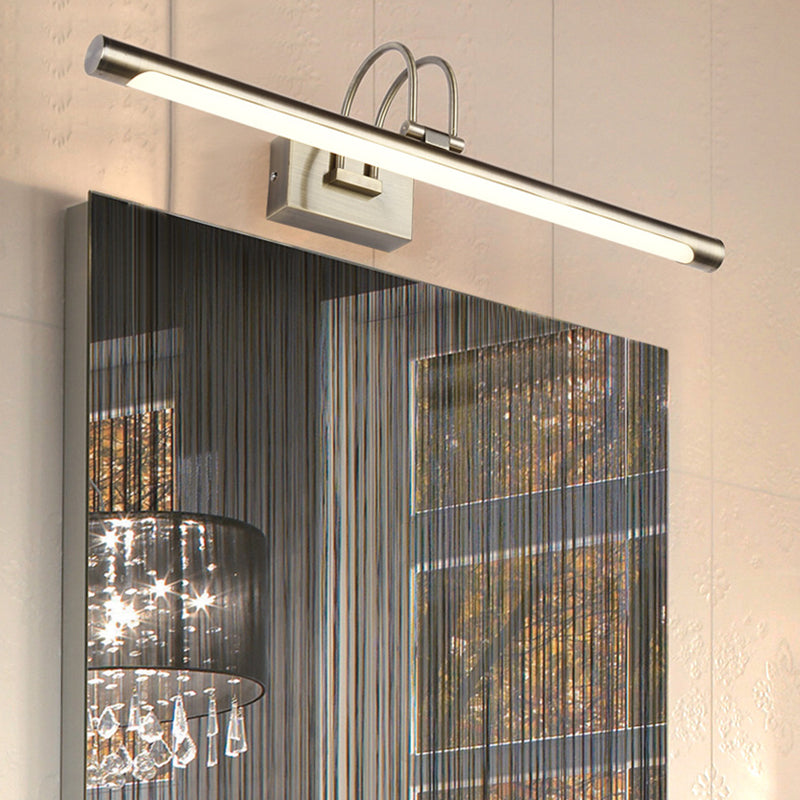 Metallic Arch Wall Light Modern Stylish 16.5"/20.5" W LED Nickel-Finish Wall Lamp with Acrylic Shade