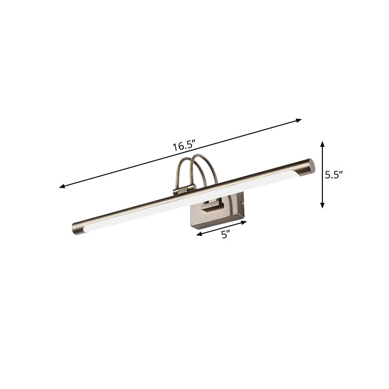 Metallic Arch Wall Light Modern Stylish 16.5"/20.5" W LED Nickel-Finish Wall Lamp with Acrylic Shade