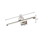 Metallic Arch Wall Light Modern Stylish 16.5"/20.5" W LED Nickel-Finish Wall Lamp with Acrylic Shade