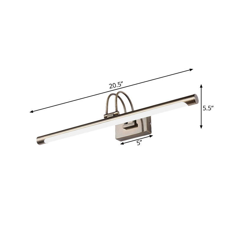 Metallic Arch Wall Light Modern Stylish 16.5"/20.5" W LED Nickel-Finish Wall Lamp with Acrylic Shade