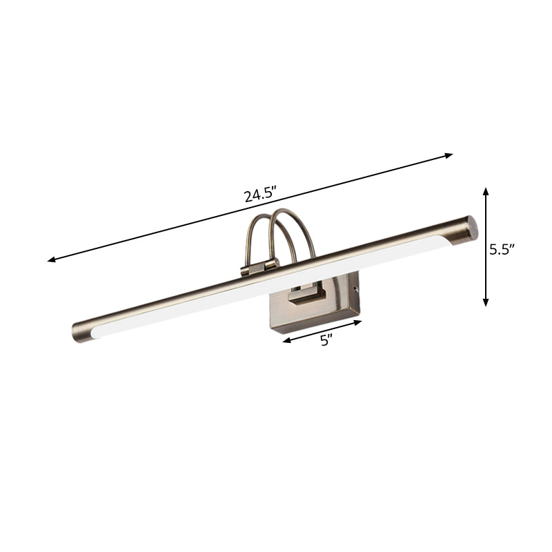 Metallic Arch Wall Light Modern Stylish 16.5"/20.5" W LED Nickel-Finish Wall Lamp with Acrylic Shade