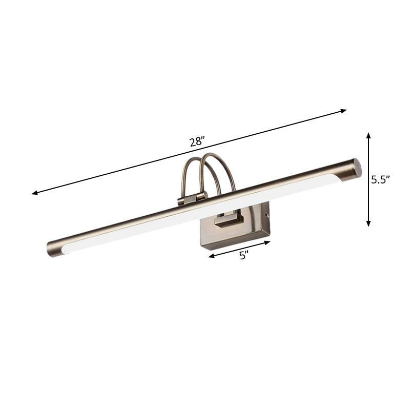 Metallic Arch Wall Light Modern Stylish 16.5"/20.5" W LED Nickel-Finish Wall Lamp with Acrylic Shade
