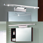 Rectangular Interior Mirror Light Stainless Steel 16"/19.5" W LED Modern Wall-Mounted Light in Chrome, Warm/White Lighting