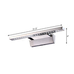Rectangular Interior Mirror Light Stainless Steel 16"/19.5" W LED Modern Wall-Mounted Light in Chrome, Warm/White Lighting