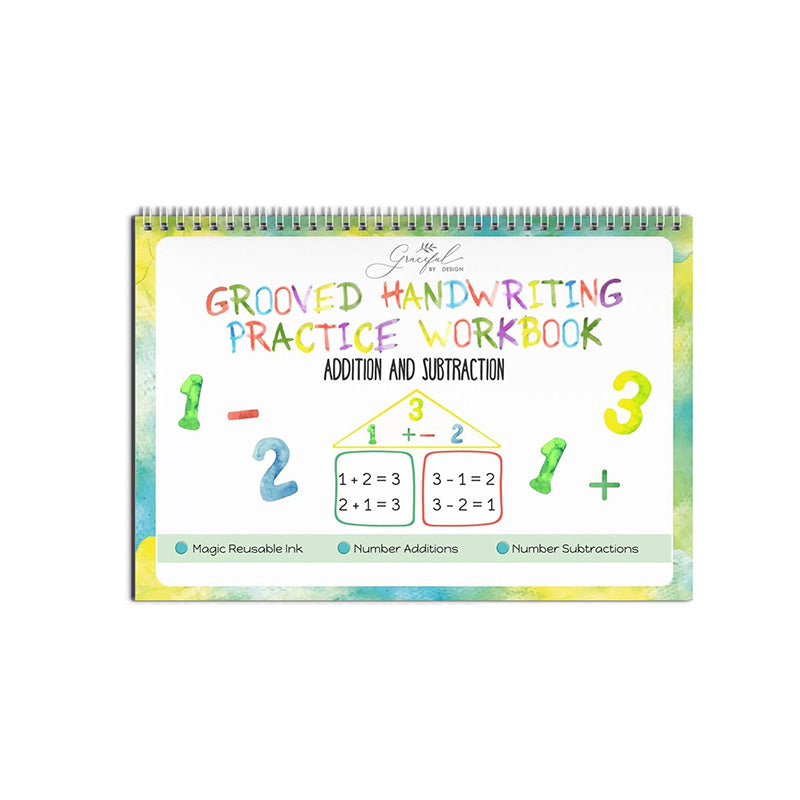 Reusable ribbed handwriting workbooks