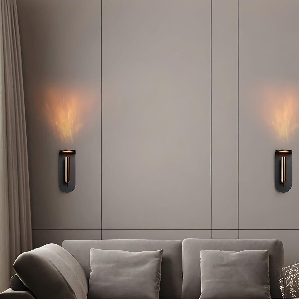 Adjustable Nordic LED Wall Light with Flame Effect