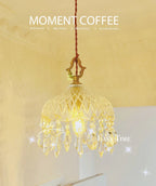 Small Brass Crystal Chandelier