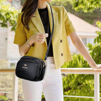Soft Leather Multi-Pocket Shoulder Bag