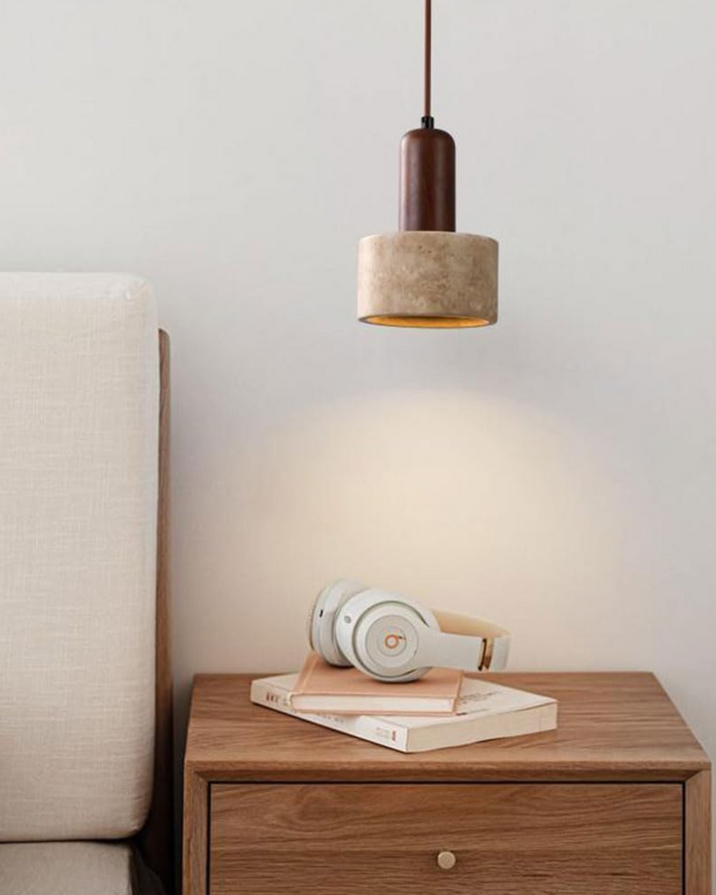 Stylish Pendant Lamp with Stone Effect