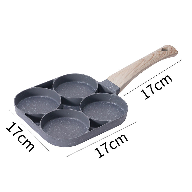 Four-hole egg pan, breakfast omelette household frying pan non-stick pan