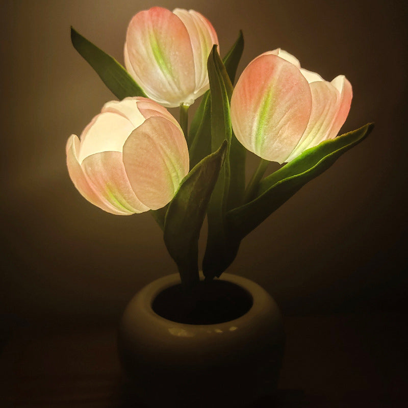 LED Tulip Nightstand Lamp Flower Table Lamp
