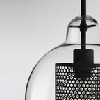 Vintage industrial pendant lamp with round glass and gold – LED pendant light for dining room and living room