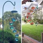 ChimeFeeder handcrafted glass hummingbird feeder with wind chime