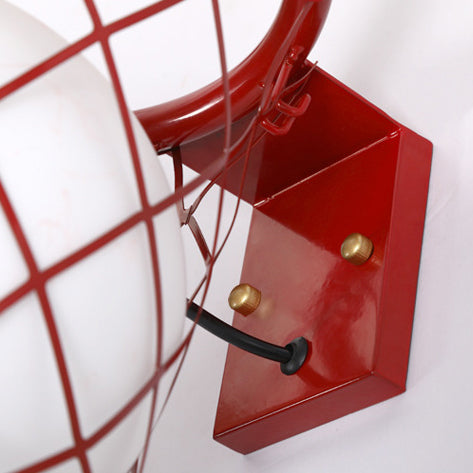 Slamora Children's Wall Light | Basketball Hoop Design | Glass & Metal | Art Deco Style | Bedroom Light
