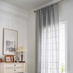 Plaid Tassel Semi-Blackout Curtains – Boho Style Drapes