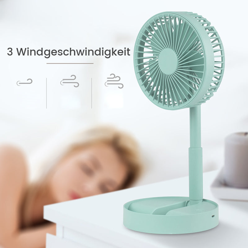 Height-adjustable, rechargeable telescopic stand fan