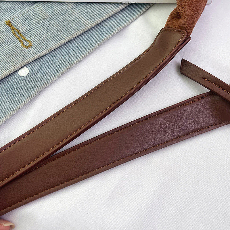 Suede messenger bag with large capacity