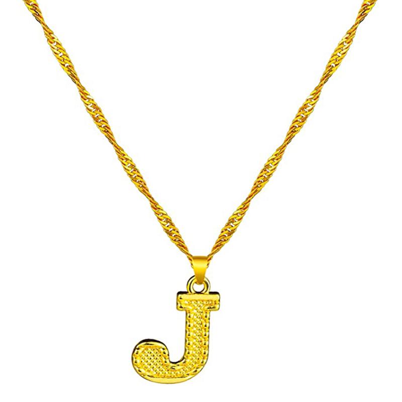 18K gold-plated initial letter necklace