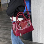 New oil wax leather handbags Boston soft leather large tote bag