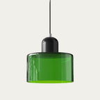 Glass light in subtle colors of the kitchen