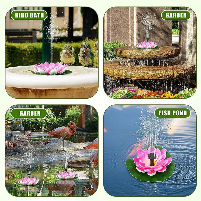Lotus-shaped solar fountain pond decoration