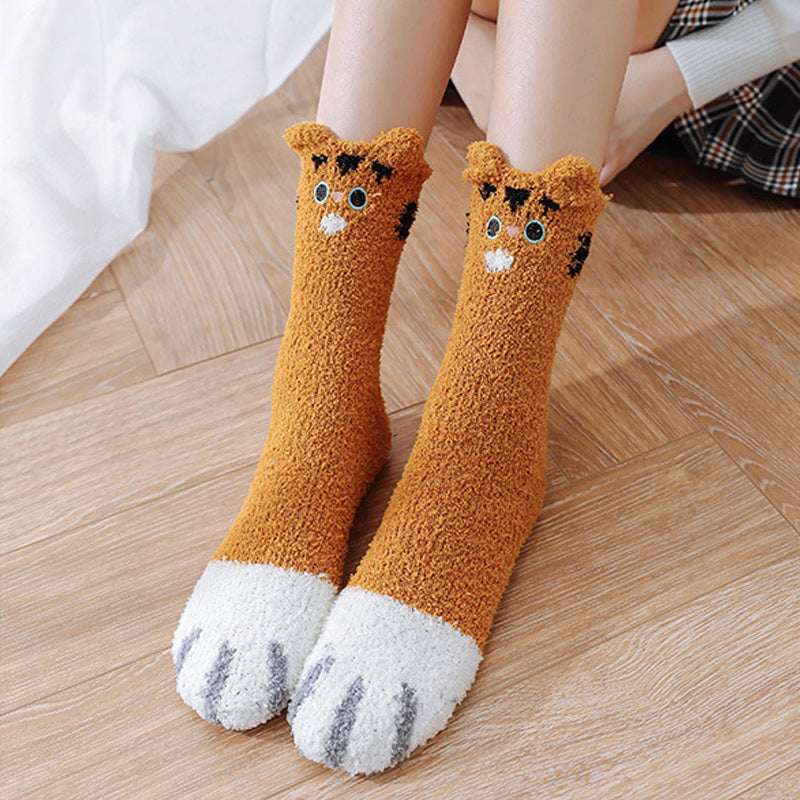 Fuzzy Socks with Cat Paws