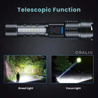 Zoomable LED Flashlight – 3KM Range, Ultra Bright & Durable