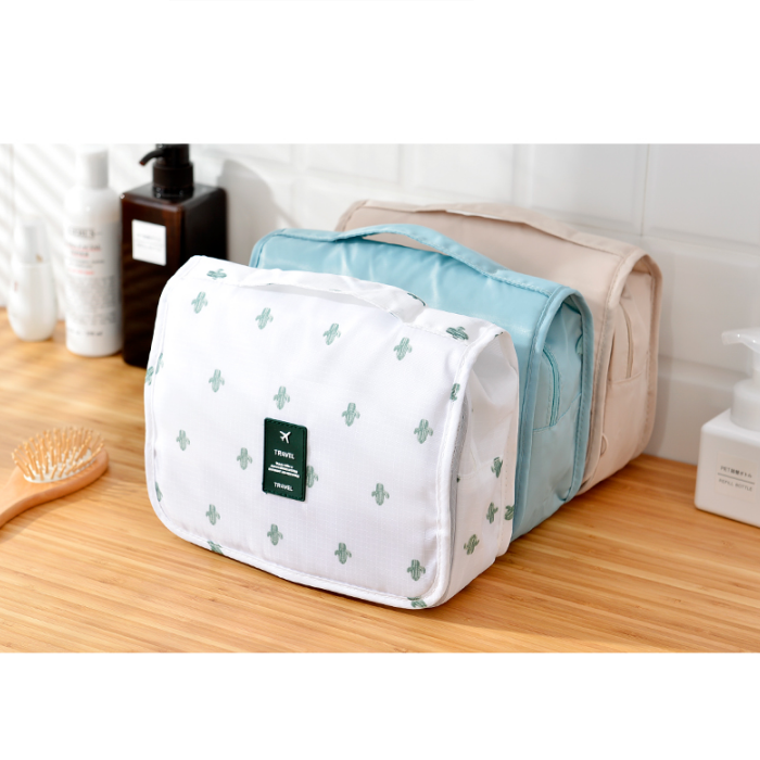 TravelEase – Water-repellent Cosmetic Bag with Hook and Compartments | Travel Toiletry Bag