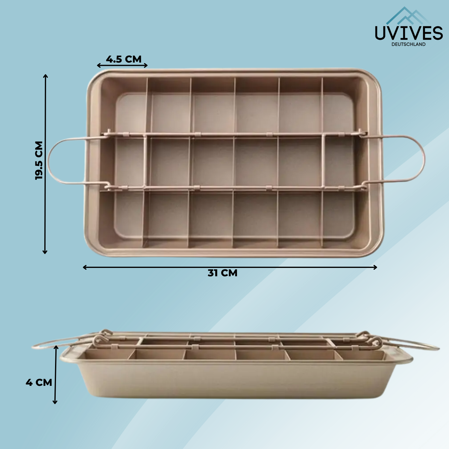 Non-Stick Baking Pan with Divider | 18 Perfect Portions | Even Heat Distribution | CookieCraft