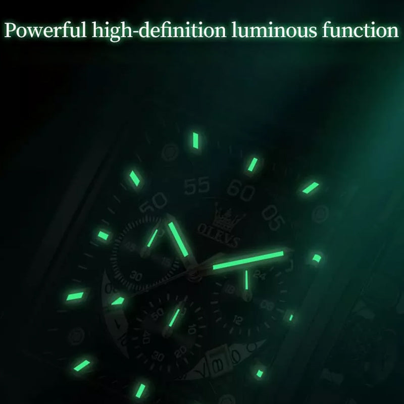 Olevs® Luminous Luxury Square Business Automatic Mechanical Watch