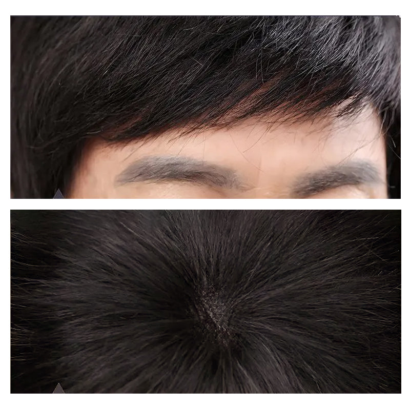 Natural full medium-length hair wig