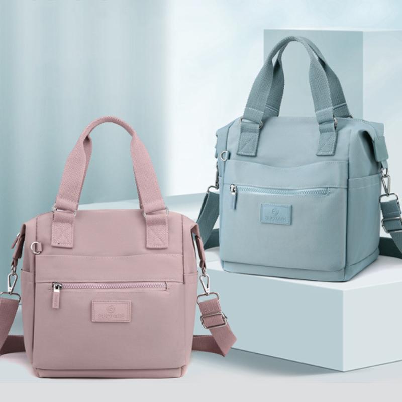 Waterproof Nylon Crossbody Bag with 7 Pockets and Adjustable Shoulder Strap