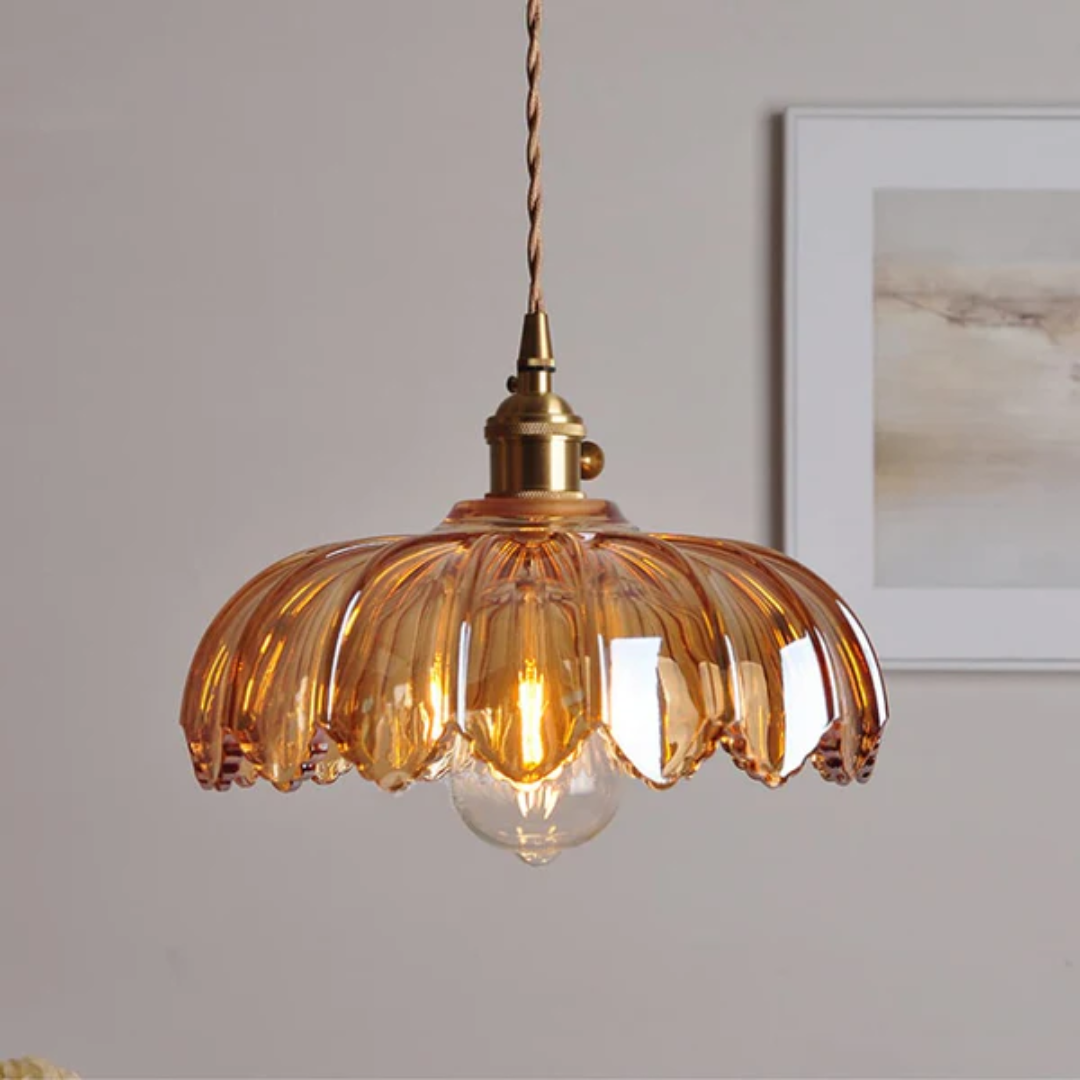 Vintage Glass Hanging Lamp