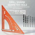 Multifunctional Woodworking Triangle Ruler - Heavy Duty Aluminum Alloy Speed Square with Adjustable Positioning Block