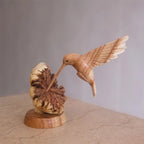 Hummingbird Feeding on a Flower, Handmade Sculpture