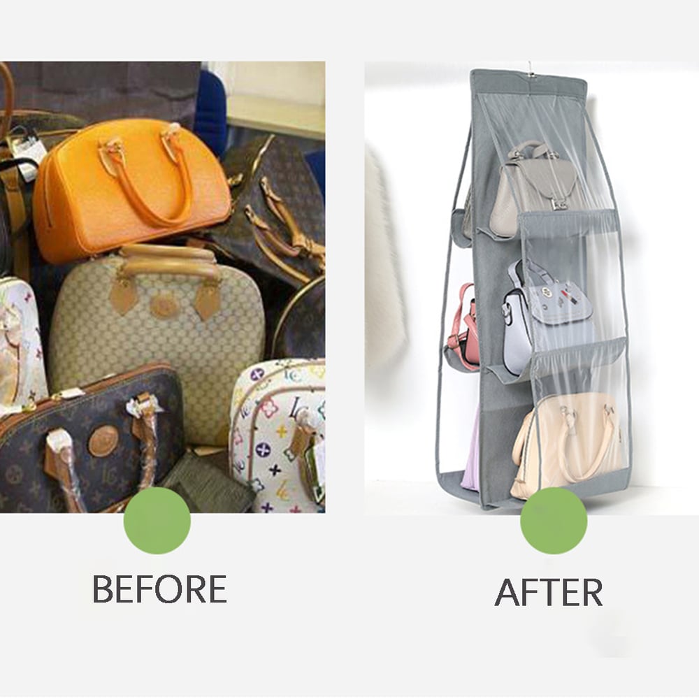 Double-Sided Hanging Storage Bag – Six-Layer Organizer for Handbags