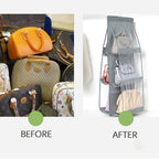 Double-Sided Hanging Storage Bag – Six-Layer Organizer for Handbags