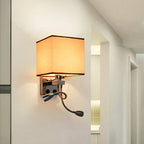White/Black/Beige Cube Wall Lantern Lighting Modernism Fabric 1 Light Wall Mount Light