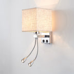 White/Black/Beige Cube Wall Lantern Lighting Modernism Fabric 1 Light Wall Mount Light