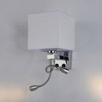 White/Black/Beige Cube Wall Lantern Lighting Modernism Fabric 1 Light Wall Mount Light